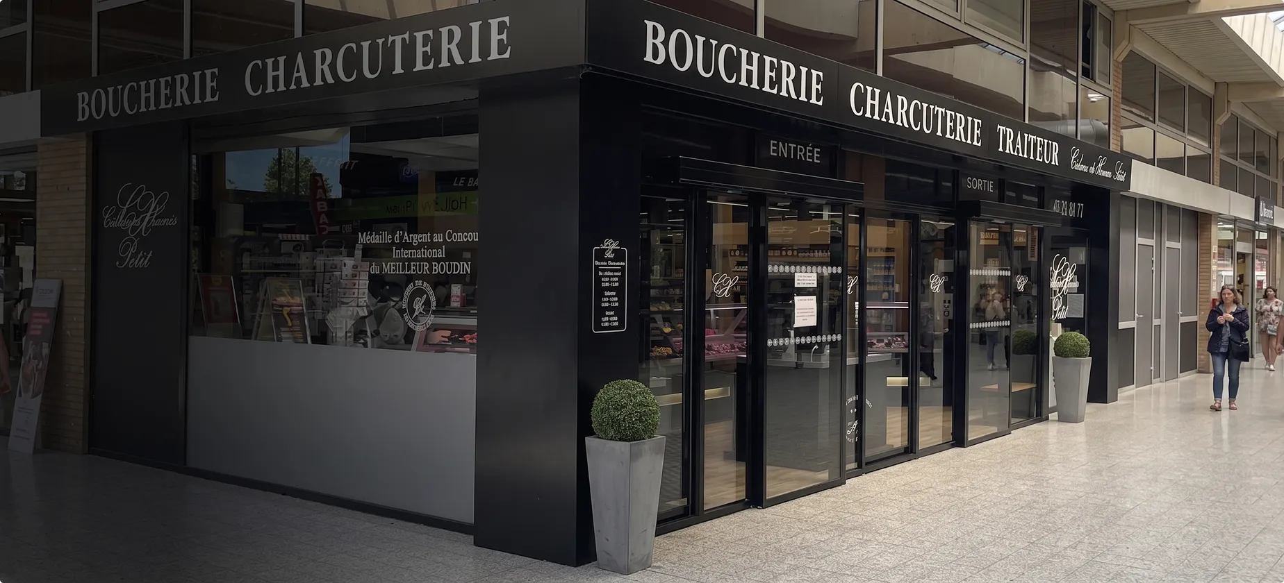 Boucherie-charcuterie Bourges proposant viandes, charcuteries et plats préparés en centre commercial